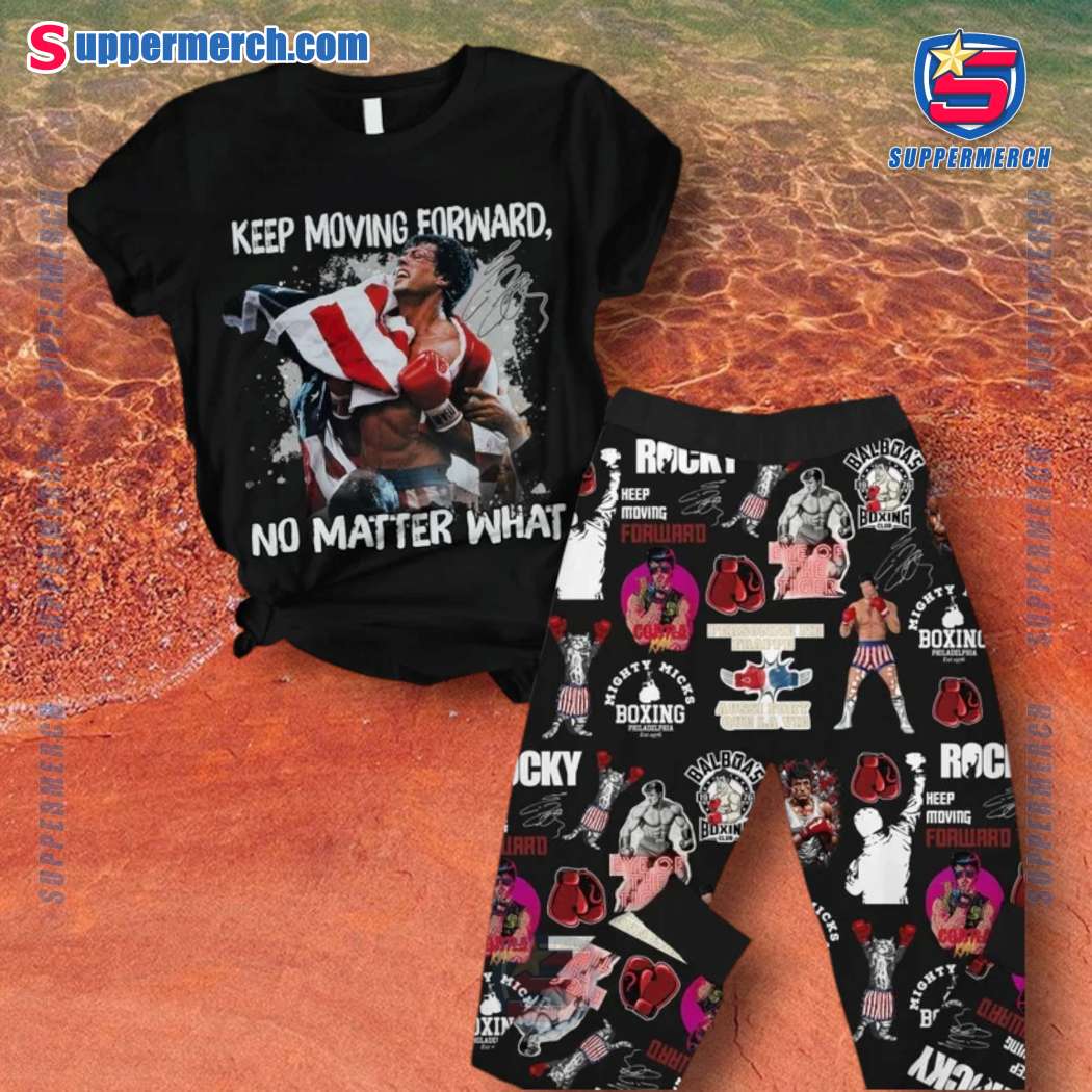 Rocky Balboa Keep Moving Forward No Matter What Pajamas Set piwx3Pc