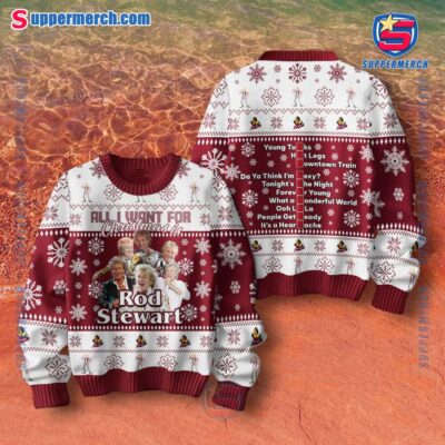 Rod Stewart Song List Christmas Jumper Sweater i2moPKW