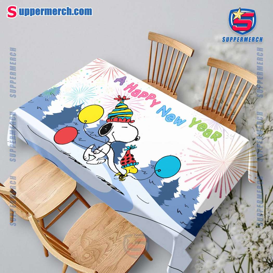 Snoopy A Happy New Year Square Tablecloth trAL2Gg