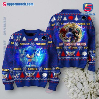 Sonic No Time For Games Ugly Christmas Sweater j7NdnXy