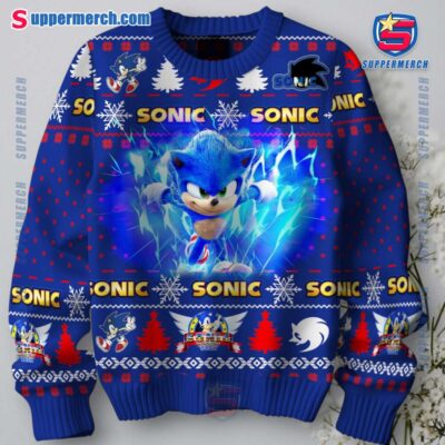 Sonic No Time For Games Ugly Christmas Sweater-a 43Elhka
