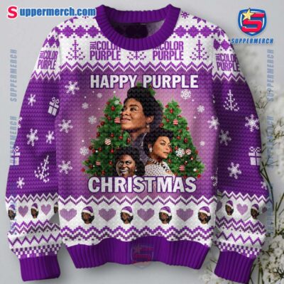 The Color Purple Happy Purple Christmas Sweater-a ynH0mKv