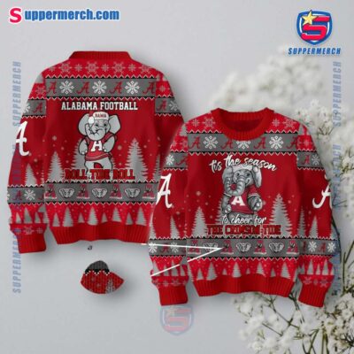 Tis The Season To Cheer For The Crimson Tide Ugly Christmas Sweater sq1Dk95
