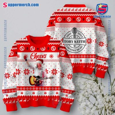 Toby Keith Cheers Ugly Christmas Sweater Jumper TcoUpda