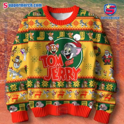Tom And Jerry Merry Christmas Ugly Christmas Sweater-a qoBF7Kb