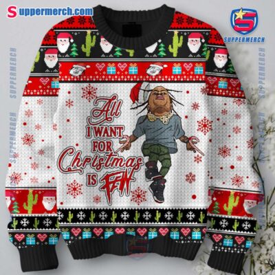 Travis Scott All I Want For Christmas Is Fein Ugly Sweater Jumper-a UTilnBA