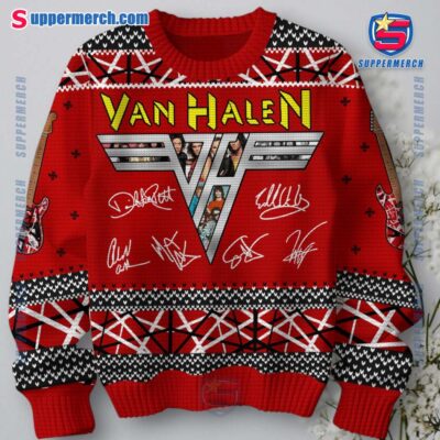 Van Halen Signatures Christmas Sweater-a aQ1PMcN