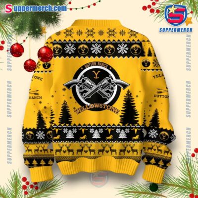 Yellowstone Dutton Ranch Montana Established 1886 Ugly Christmas Sweater-a YNiGyxu