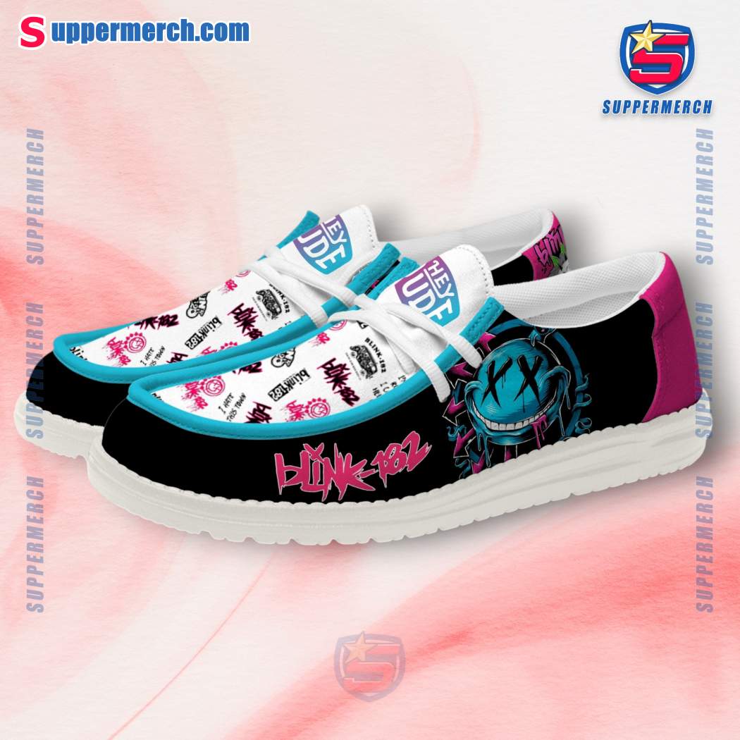 Blink-182 Music Pattern Loafer Shoes-a iv97U5S