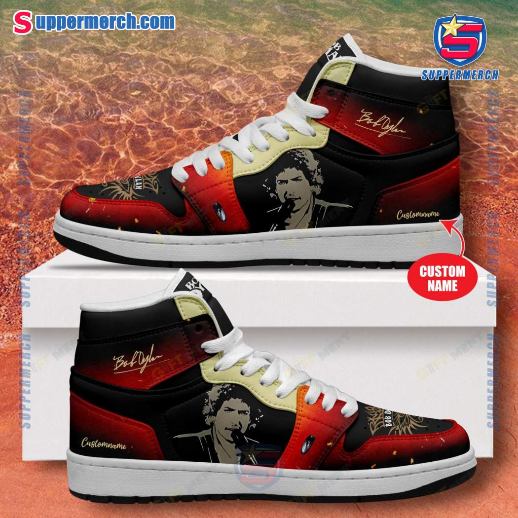 Bob Dylan Singer Signature Personalized Air Jordan High Top Shoes rjd5C2X