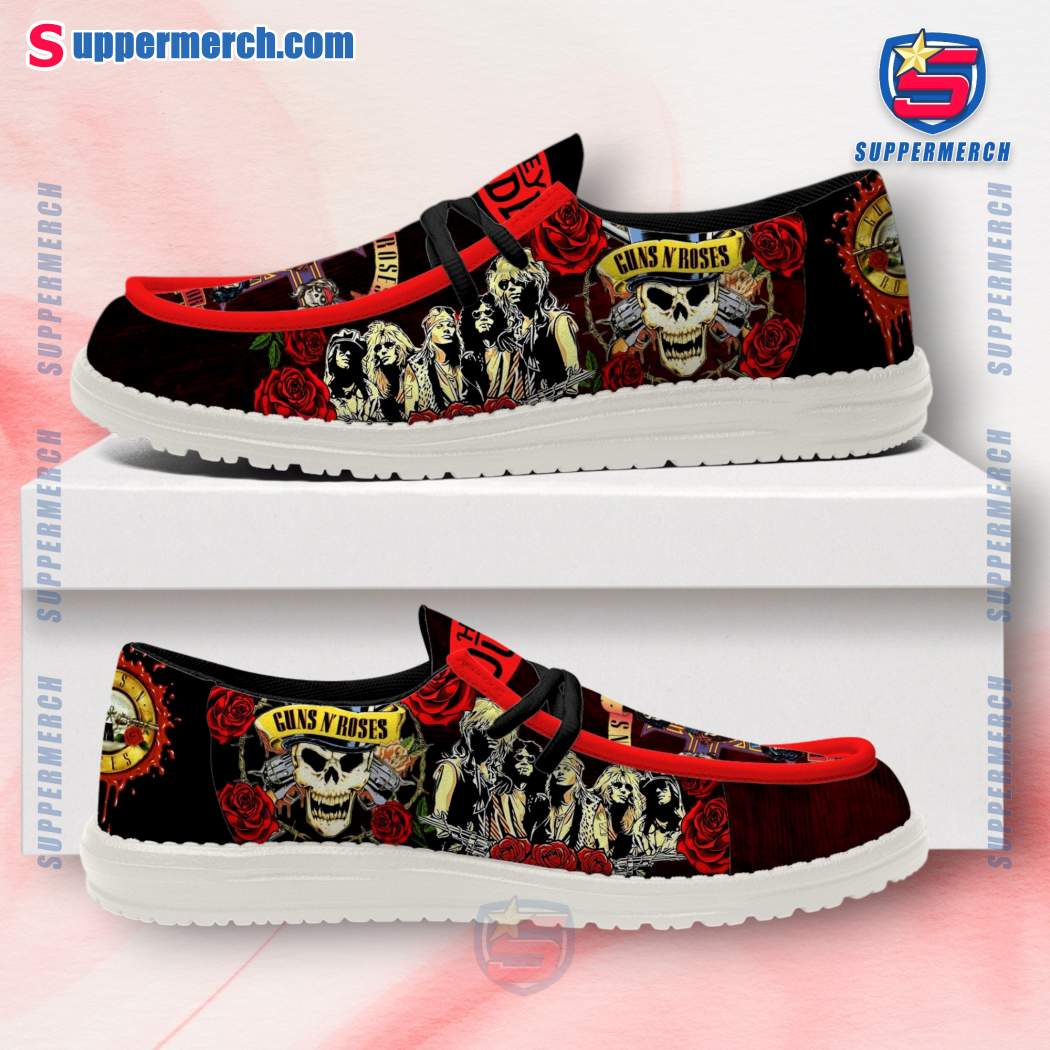 Guns N' Roses Skull Roses Loafer Shoes HpuNAih