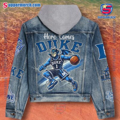 Here Comes Duke Blue Devils Jean Hoodie Jacket-a 9G7EPTY