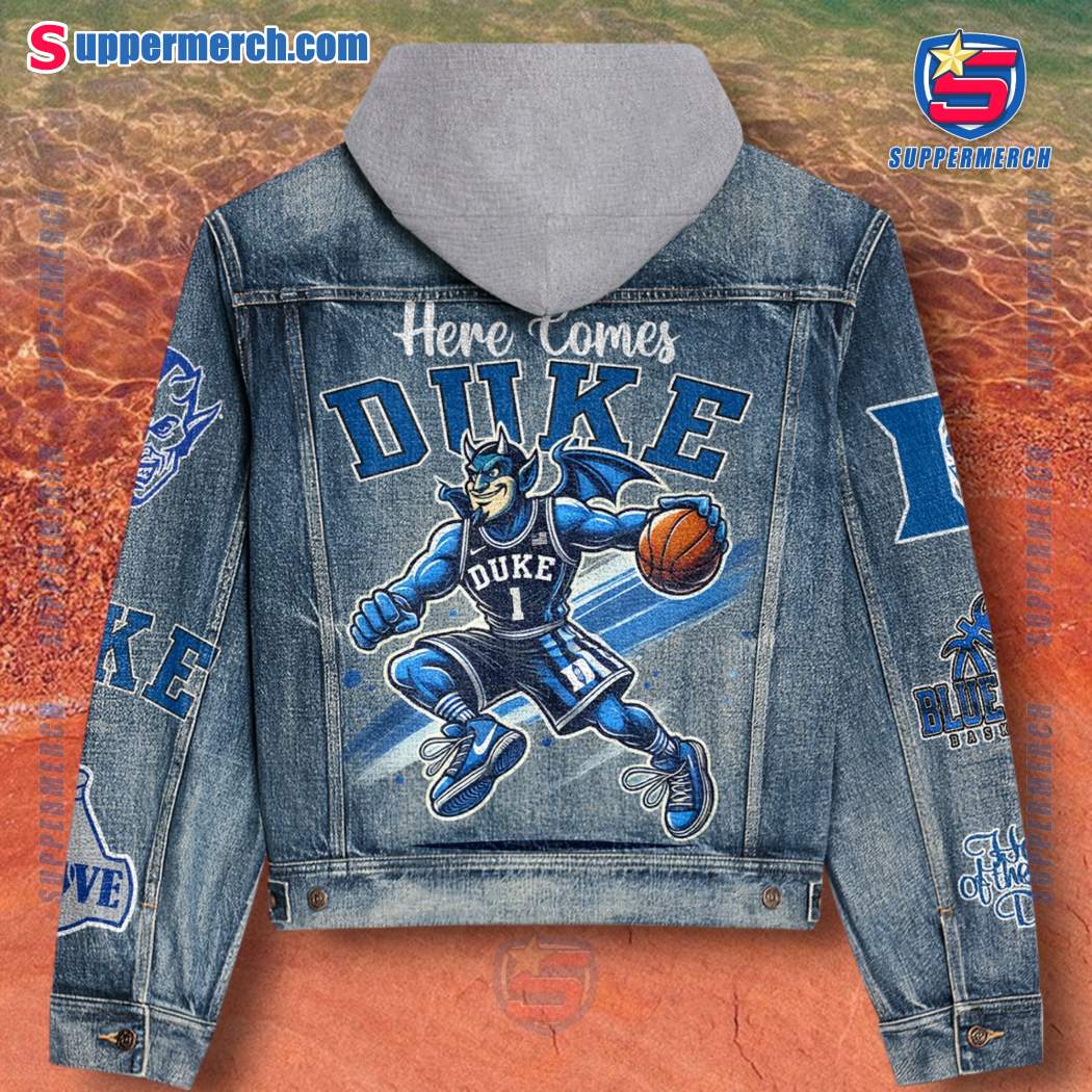 Here Comes Duke Blue Devils Jean Hoodie Jacket-a 9G7EPTY