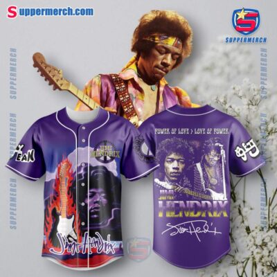 Jimi Hendrix Power Of Love Quote Baseball Jersey pPlsYS9