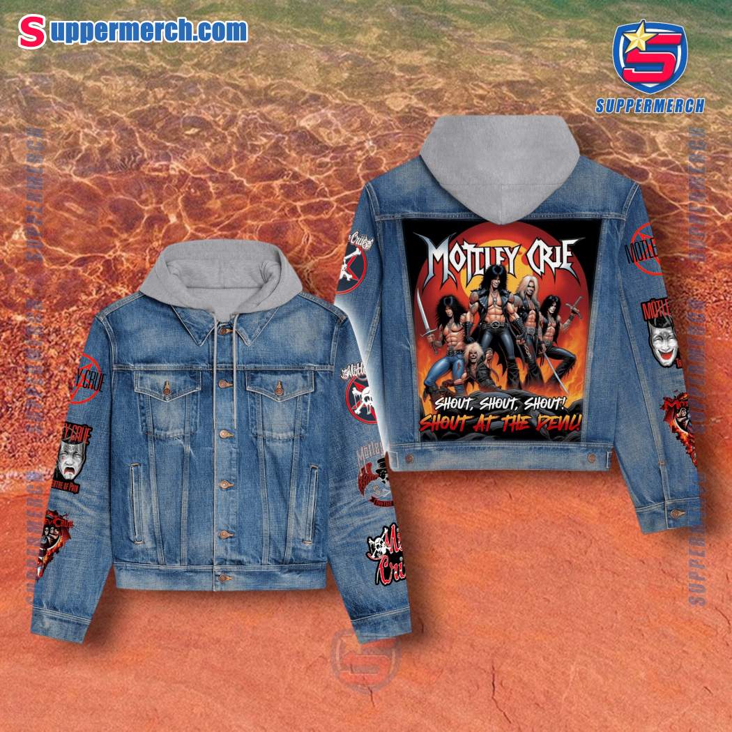Motley Crue Shout Shout Shout Shout At The Devil Jean Hoodie Jacket 2NzCvjy