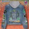 Notre Dame Fighting Irish 2025 College Football Playoff Champions Jean Hoodie Jacket-a 7O6pKCt