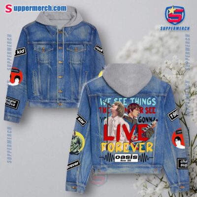 Oasis Live Forever Jean Hoodie Jacket 2TEd134