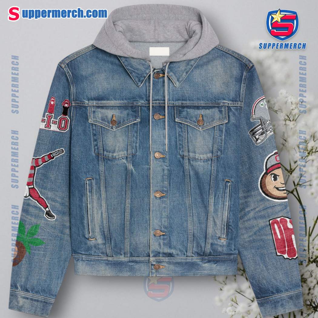 Ohio State Buckeyes 2024-2025 College Football Playoff Cotton Bowl Champions Jean Hoodie Jacket-a V0wyE5R