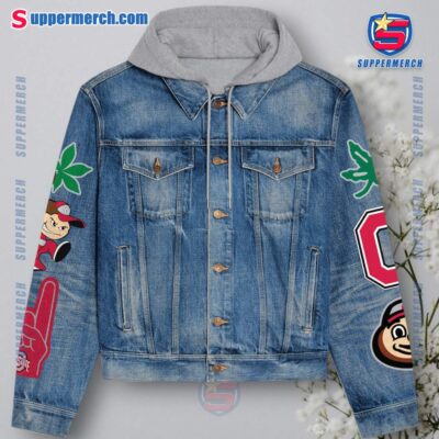 Ohio State Buckeyes 2025 Capital One Orange Bowl Champions Jean Hoodie Jacket-a jWo6nUi