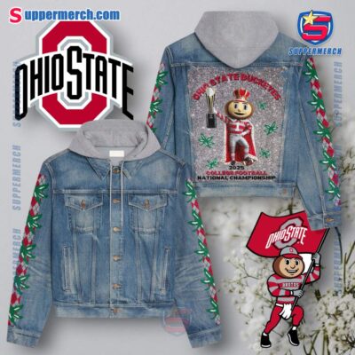 Ohio State Buckeyes 2025 College Football National Championship Jean Hoodie Jacket sQGPgny