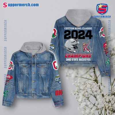 Ohio State Buckeyes Cotton Bowl Classic 2024 Champions Jean Hoodie Jacket 27WdAUj