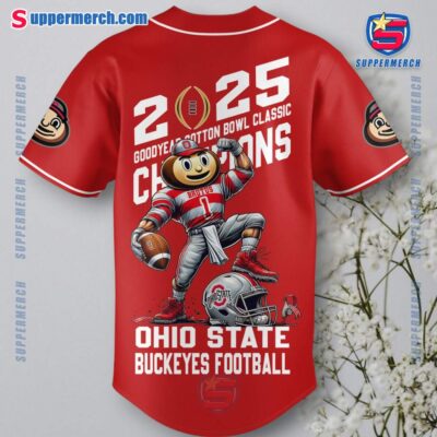 Ohio State Buckeyes Football 2025 Goodyear Cotton Bowl Classic Champions Personalized Baseball Jersey-a f3DdJvV