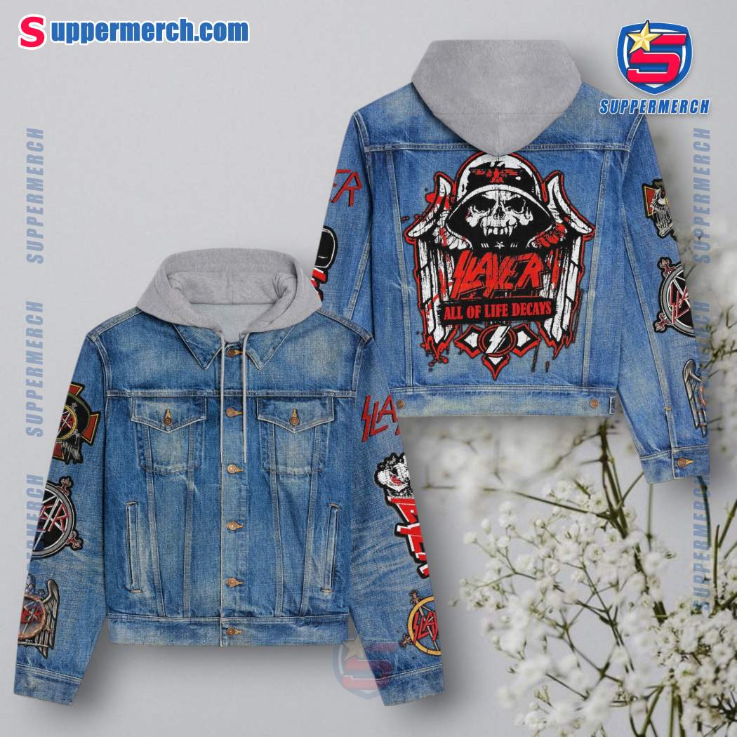 Slayer All Of Life Decays Jean Hoodie Jacket xtzB9CO
