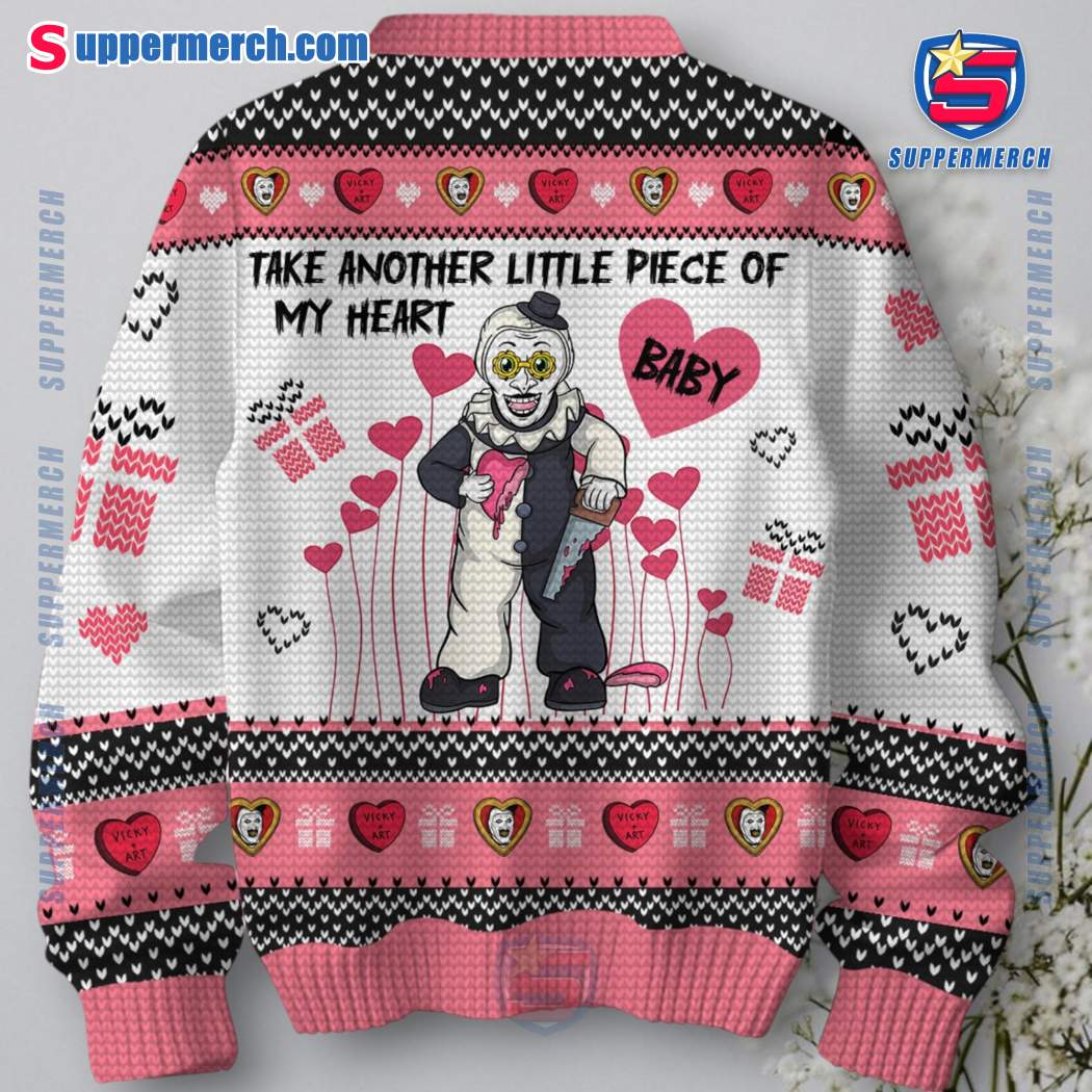 Terrifier Take Another Little Piece Of My Heart Baby Valentine Sweater-b Qqfly49