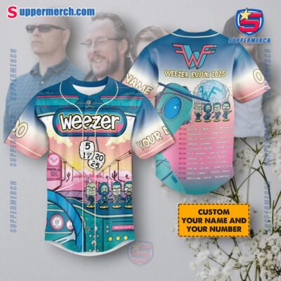 Weezer EUUK 2025 Tour Personalized Baseball Jersey aUJDEgC
