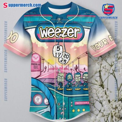 Weezer EUUK 2025 Tour Personalized Baseball Jersey-a hnYePS9