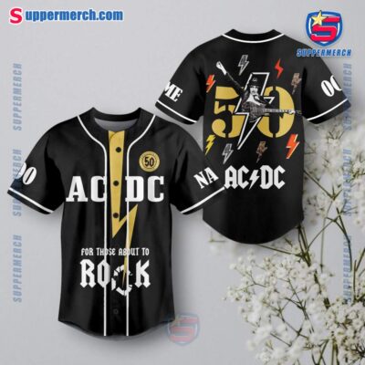 Acdc For Those About To Rock 50th Anniversary Personalized Baseball Jersey UlRBqXY