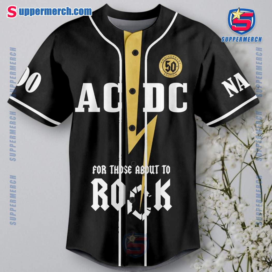 Acdc For Those About To Rock 50th Anniversary Personalized Baseball Jersey-a lKyM45N