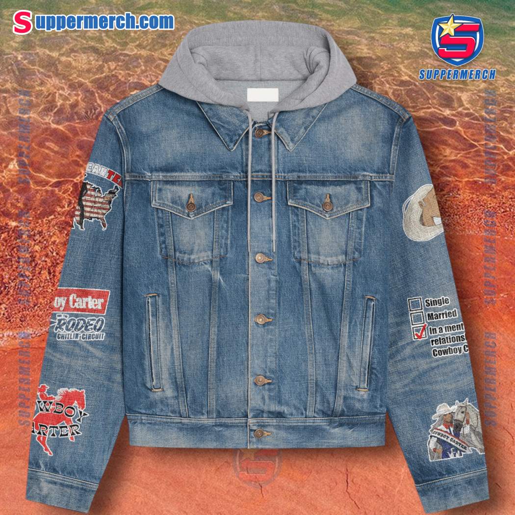 Beyonce Cowboy Carter Act II Jean Hoodie Jacket-a 29aW7L0