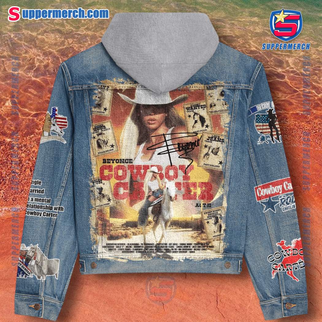 Beyonce Cowboy Carter Act II Jean Hoodie Jacket-b OjFWE9I