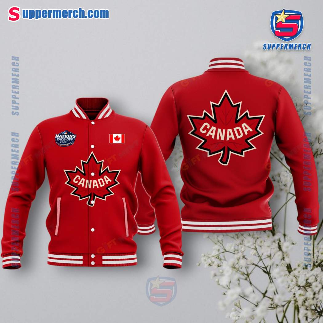 Canada 4 Nations Face Off 2025 Baseball Jacket BUuYI8f