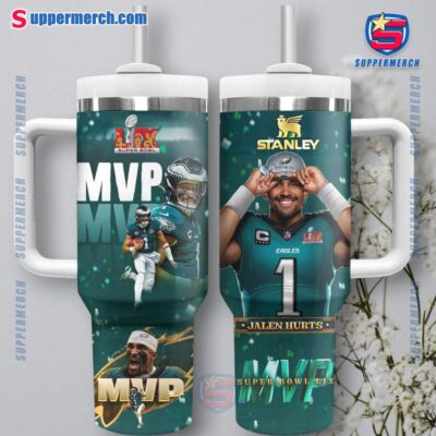 Jalen Hurts Eagles Super Bowl LIX MVP 40oz Tumbler With Handle IJTtwRC