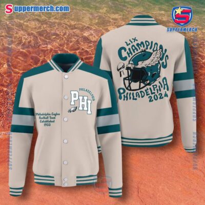 Philadelphia Eagles LIX Champions 2024 Baseball Jacket 3ti9LF1