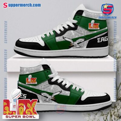 Philadelphia Eagles Super Bowl LIX Air Jordan High Top Shoes 1pnZOo7