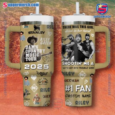 Riley Green Damn Country Music Tour 2025 40oz Tumbler With Handle s7lAZtg
