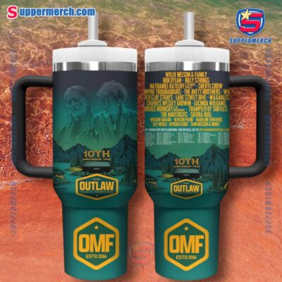 Willie Nelson Outlaw Music Festival 10th Anniversary Tour 40oz Tumbler With Handle mHs5NOg