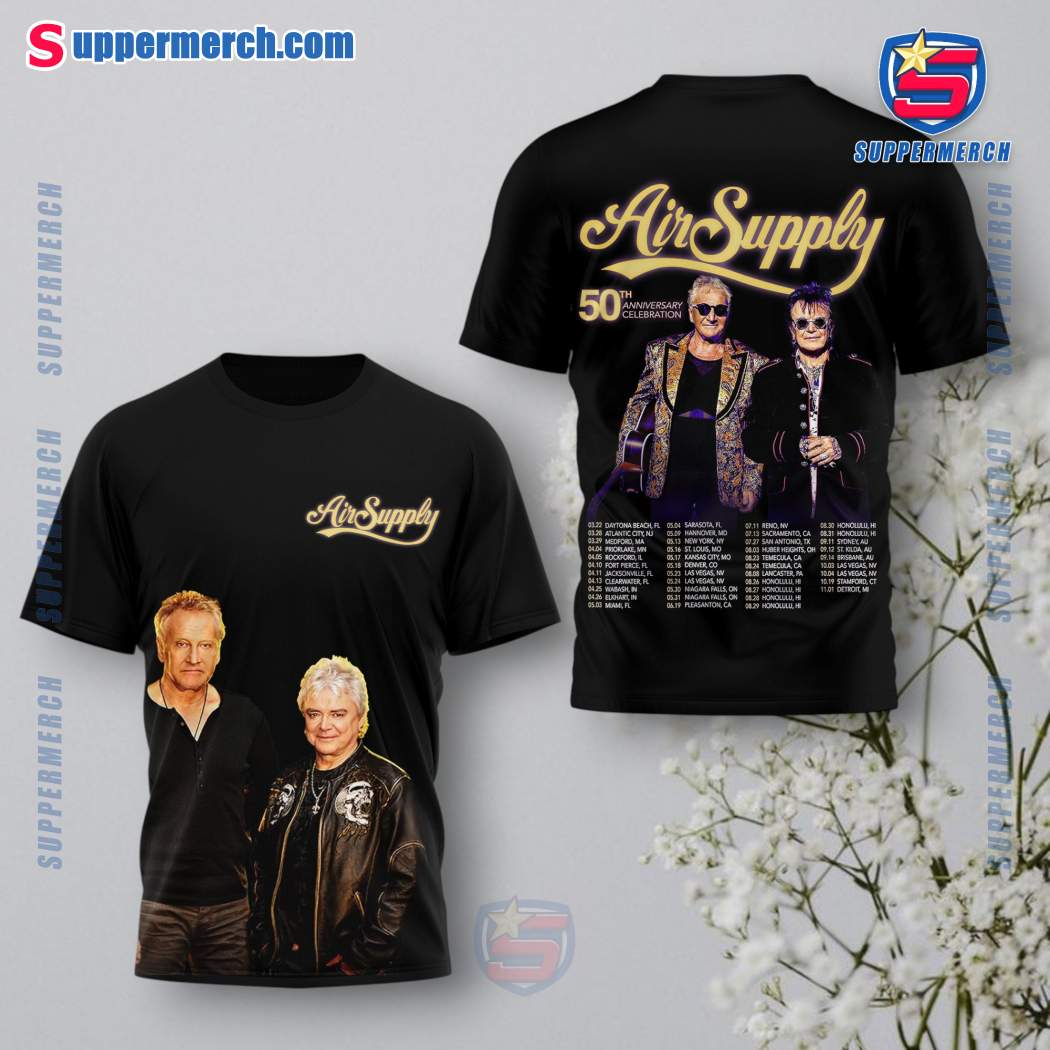 Air Supply 50th Anniversary Celebration Shirt GIoOXHB