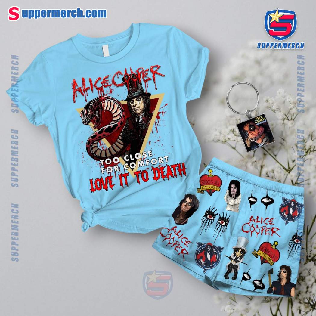 Alice Cooper Too Close For Comfort Love It To Death Short Pajamas Set DelP8cz