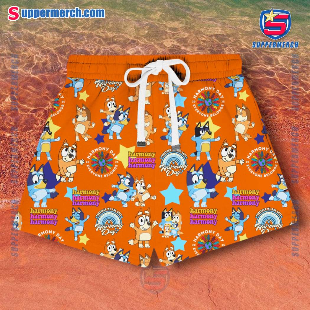 Bluey Harmony Day Everyone Belongs Orange Short Pajamas Set-a jqsEB0G
