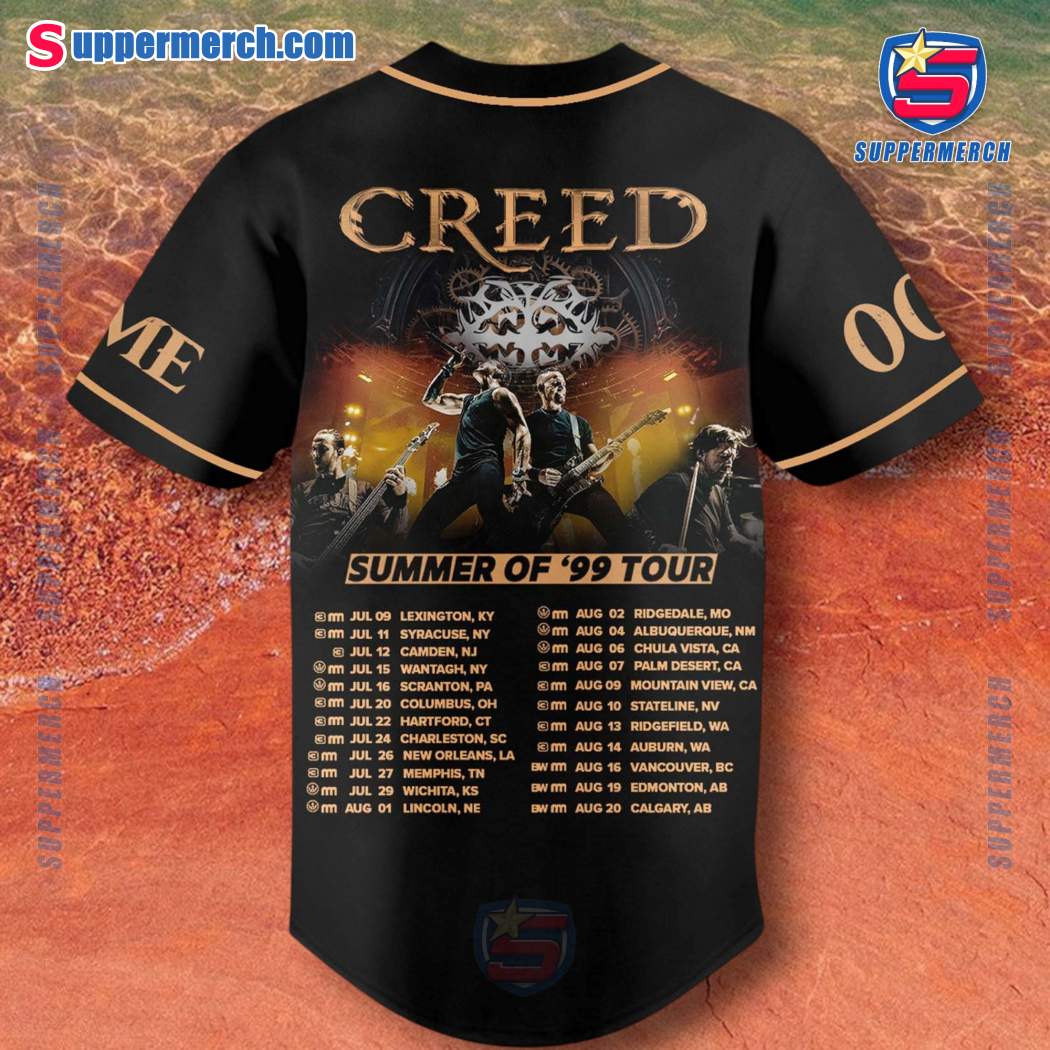 Creed Summer Of '99 Tour Personalized Baseball Jersey-a 6KvlUCe