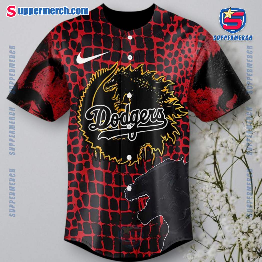 Godzilla X Los Angeles Dodgers Baseball Jersey-a AgfvIhJ