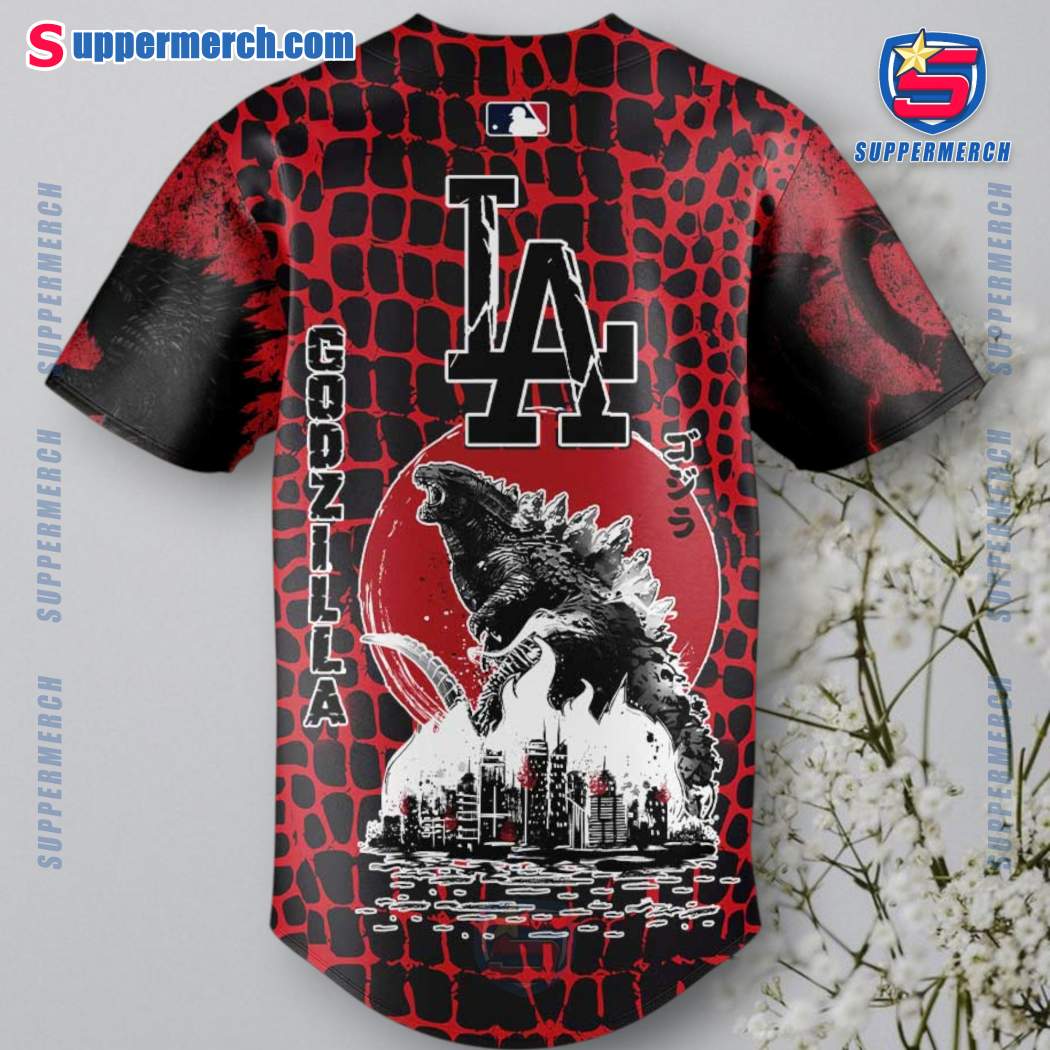 Godzilla X Los Angeles Dodgers Baseball Jersey-b L6icKp4