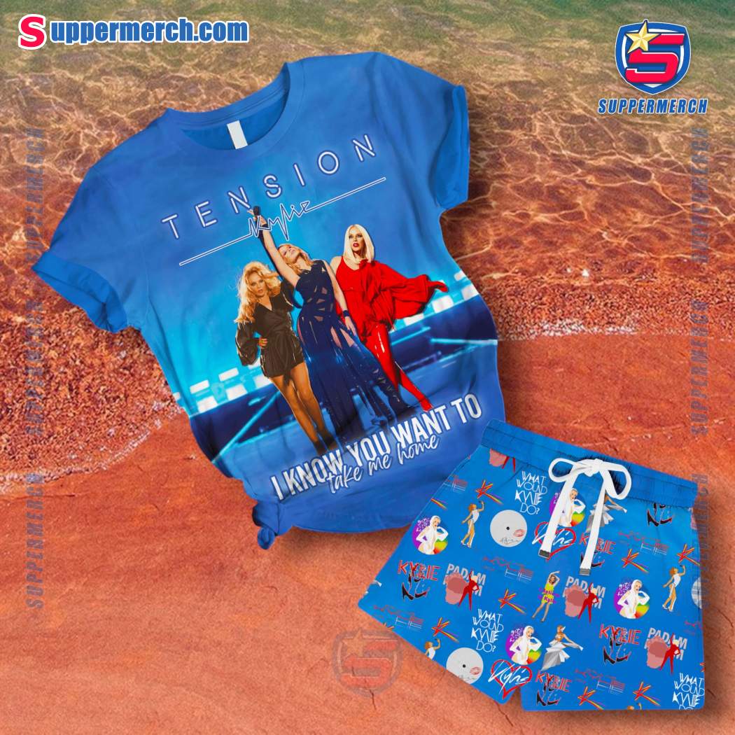 Kylie Minogue Tension I Know You Want To Take Me Home Short Pajamas Set kuVya0E