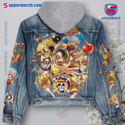 Los Angeles Lakers X One Piece Jean Hoodie Jacket-a NOAaQJg