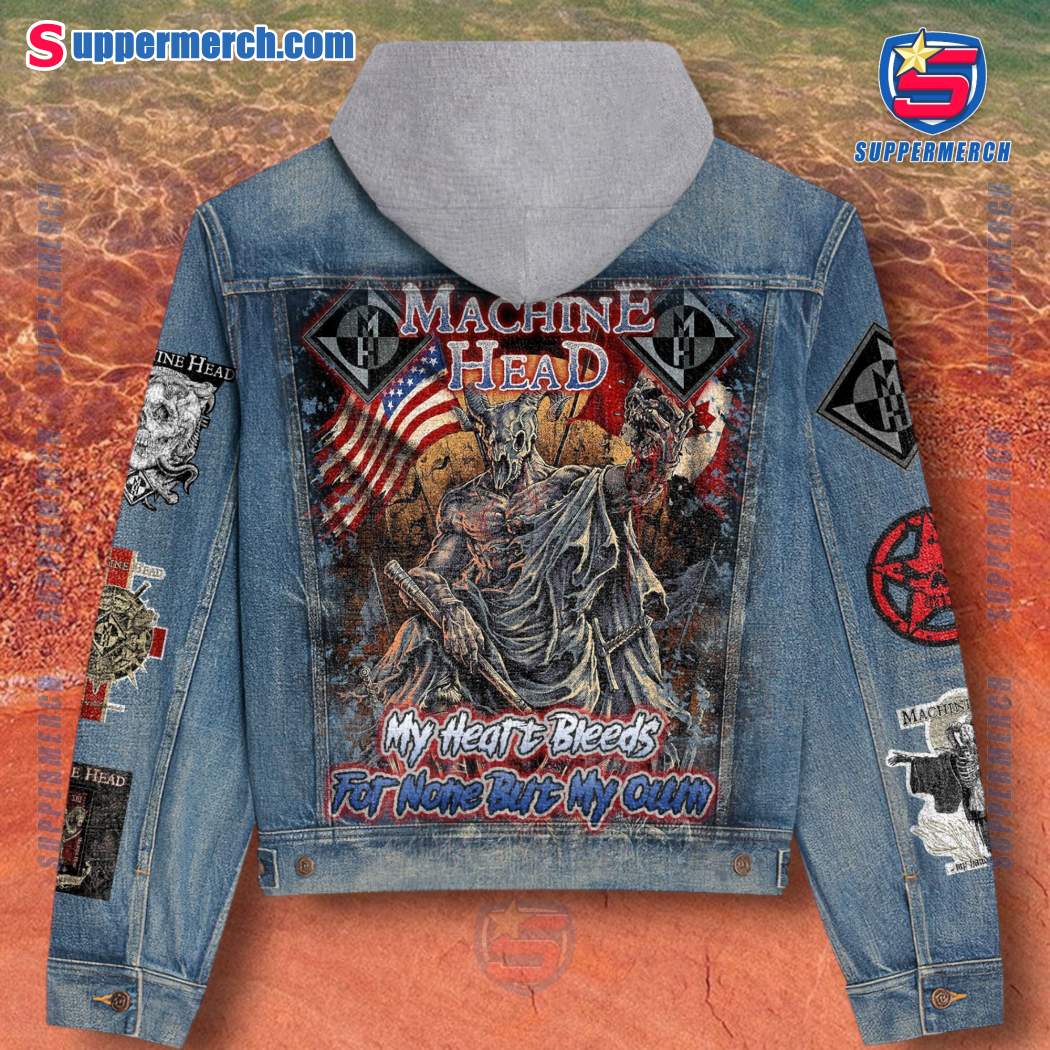Machine Head My Heart Bleeds For None But My Own Jean Hoodie Jacket-a QJGXb1K