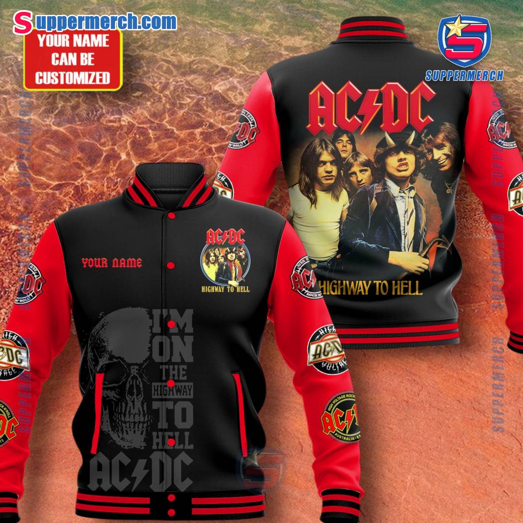 ACDC I'm On The Highway To Hell Personalized Baseball Jacket wfRtCF5